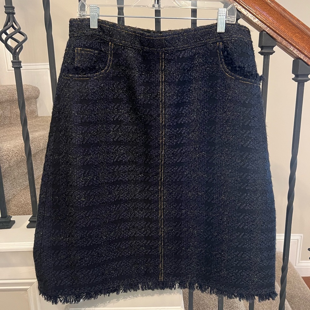 NWT Tory Burch Black Tweed Skirt Size 14